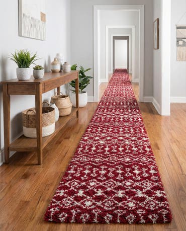  3' 3 x 16' 5 Moroccan Trellis Shag Runner Rug