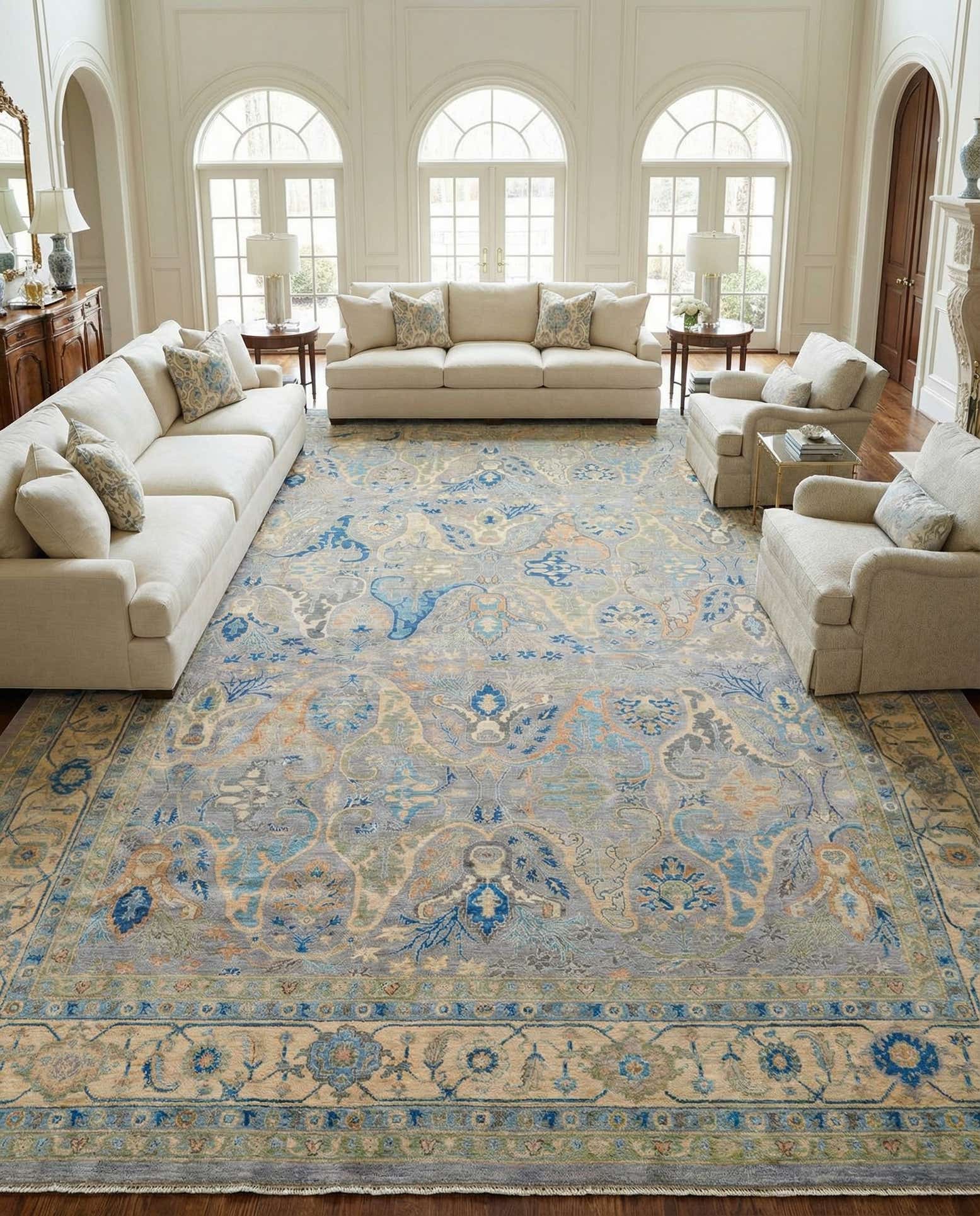 13' x 17' 9 Hand Knotted Oushak Wool Rug