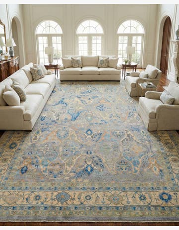 13' x 17' 9 Hand Knotted Oushak Wool Rug