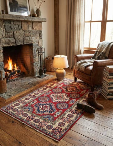 2' 8 x 4' Hand Knotted Kazak Rug