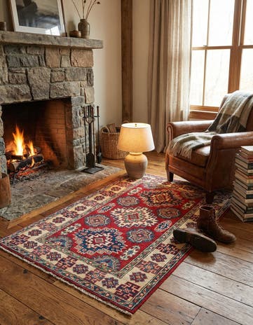 2' 8 x 4' Hand Knotted Kazak Rug