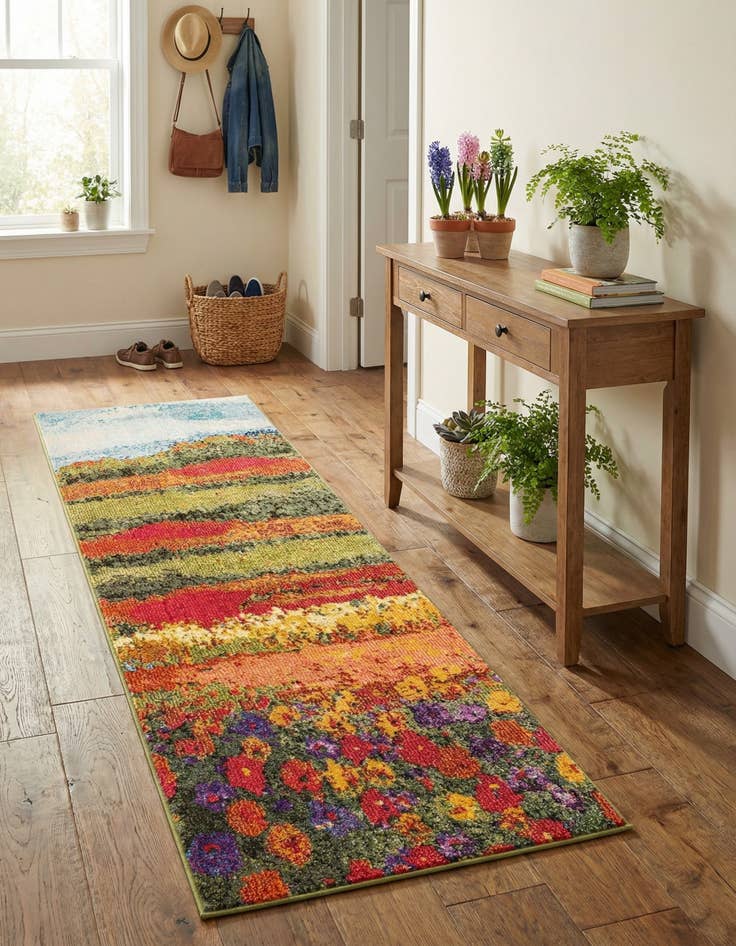 Detail image of 2' 2 x 6' 9 Washable Hyacinth Runner Rug
