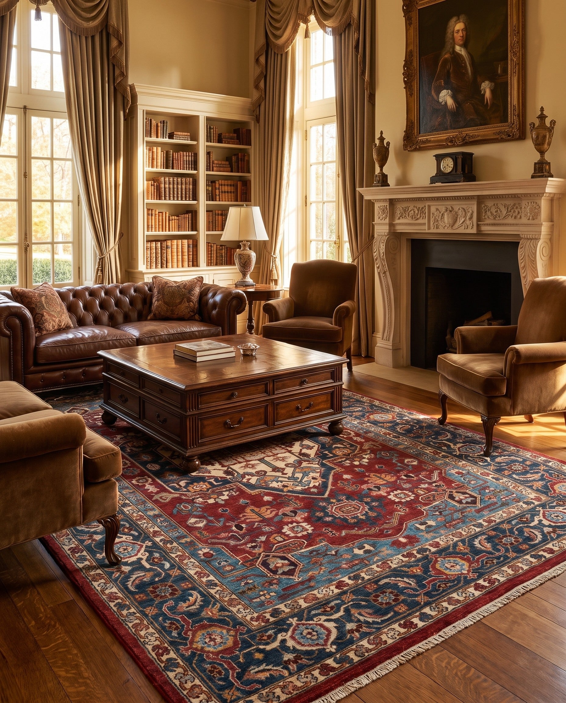 6' 6 x 9' 11 Hand Knotted Heriz Rug