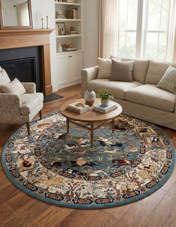 6' 1 x 6' 1 Nain Design Round Rug