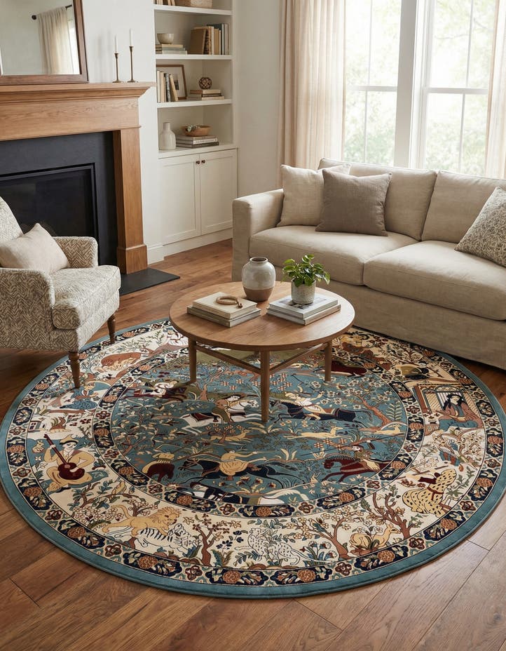 6' 1 x 6' 1 Nain Design Round Rug
