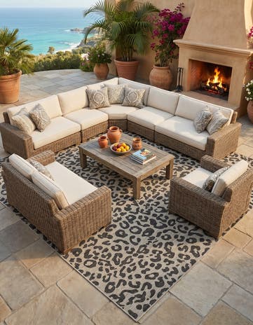 12' x 12' Easy-Clean Safari Indoor / Outdoor Square Rug