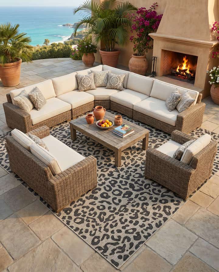 12' x 12' Easy-Clean Safari Indoor / Outdoor Square Rug