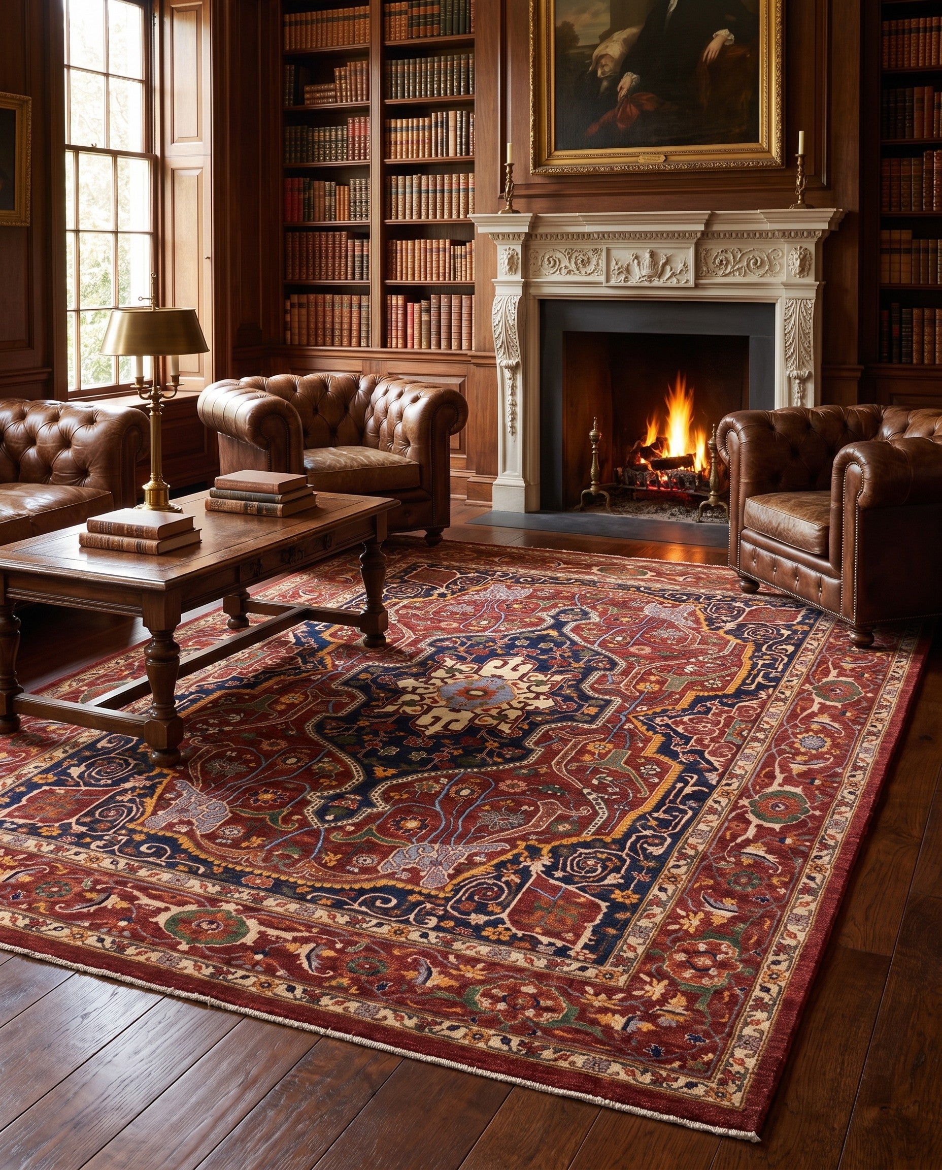9' 3 x 11' 11 Hand Knotted Heriz Rug