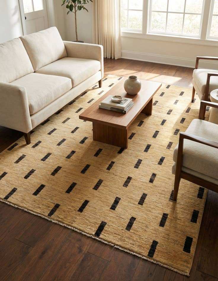 Detail image of 4' 10 x 6' 5 Hand Knotted Modern Ziegler Rug