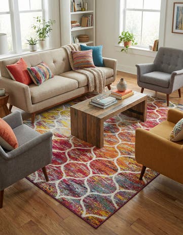 7' 10 x 10' Lattice Frieze Rug