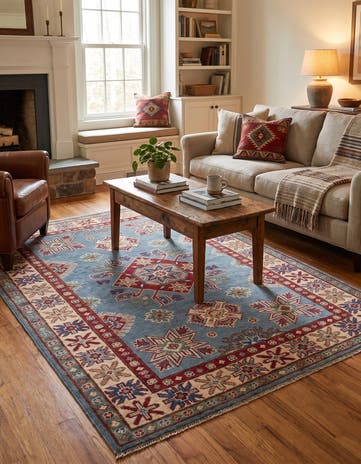 3' 6 x 5' 3 Hand Knotted Kazak Rug