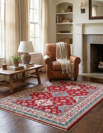 4' x 6' 1 Hand Knotted Kazak Rug