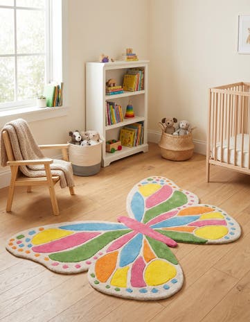 3' 6 x 5' 3 Happy Rugs Butterfly Wool