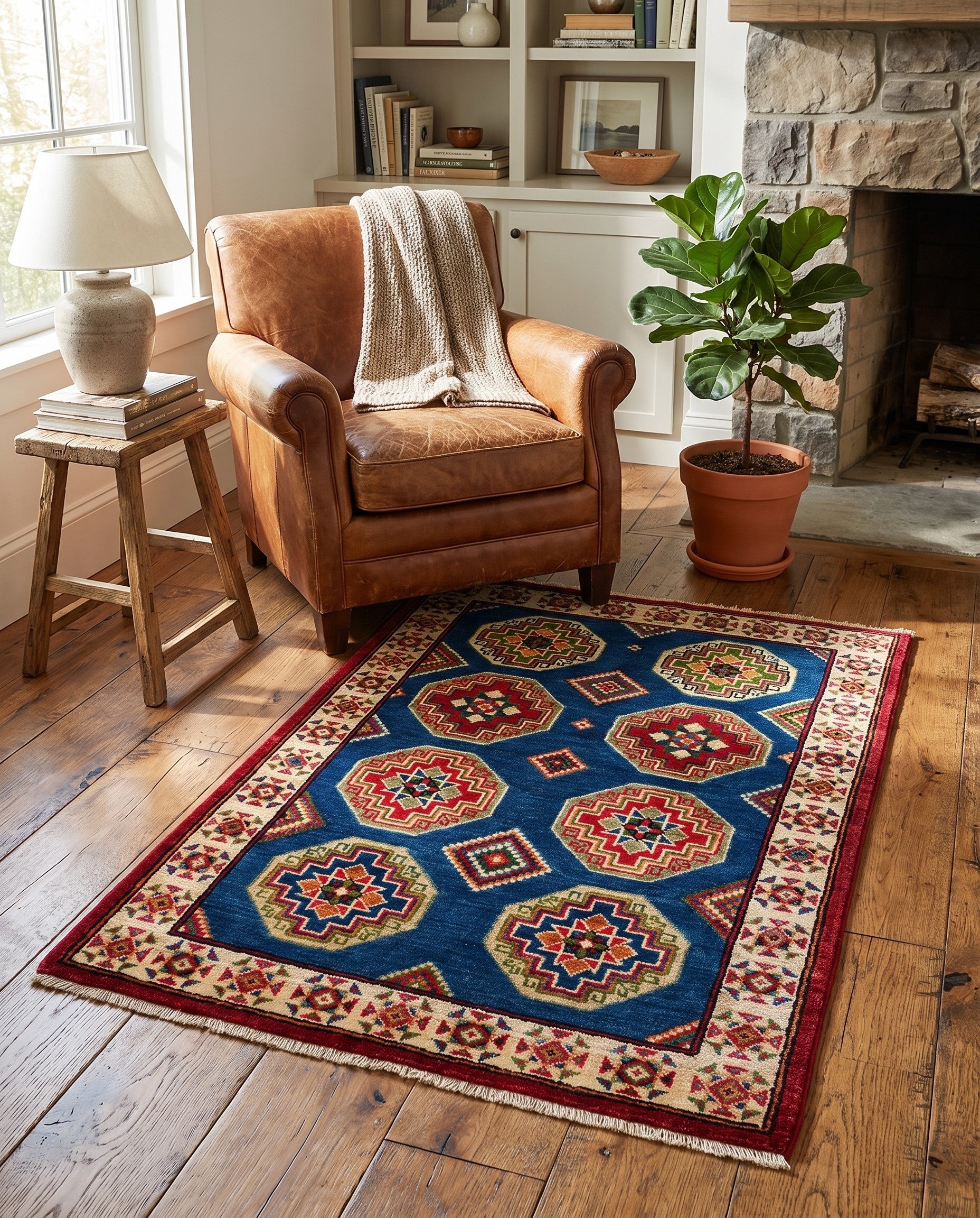 2' 7 x 3' 11 Hand Knotted Kazak Rug