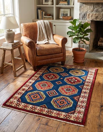 2' 7 x 3' 11 Hand Knotted Kazak Rug