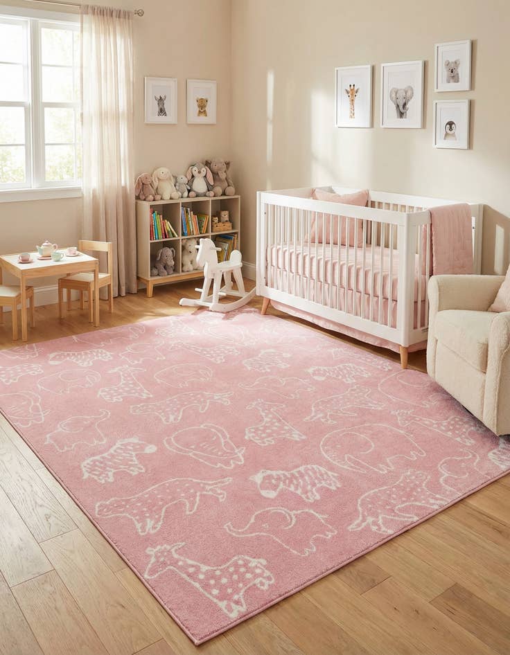 Detail image of 7' 10 x 10' Animals Whimsy Kids Rug