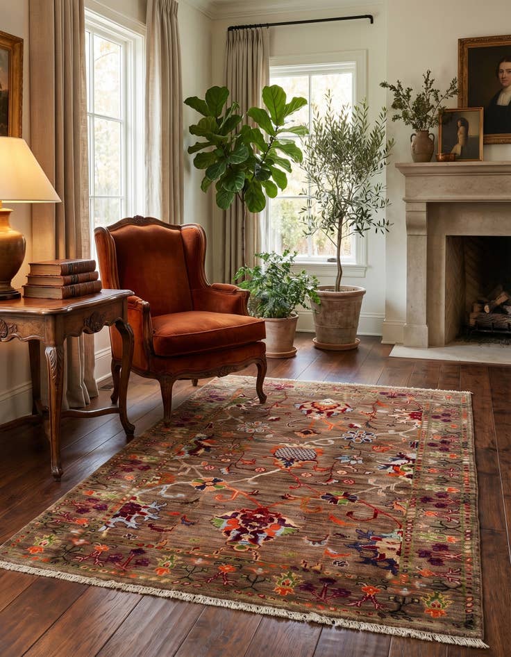 Detail image of 3' 6 x 5' Hand Knotted Ariana Ziegler Rug