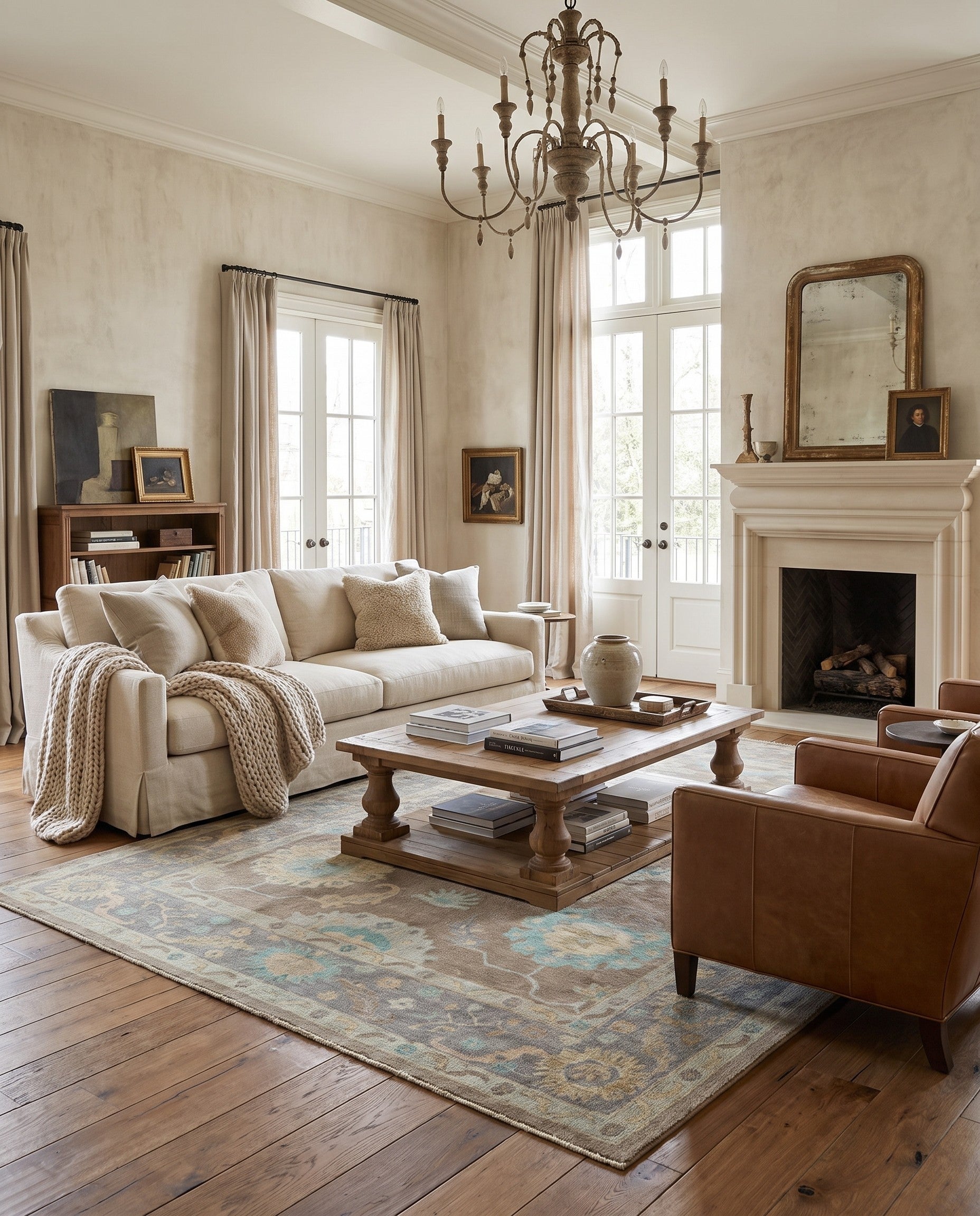 9' 4 x 11' 10 Hand Knotted Oushak Wool Rug
