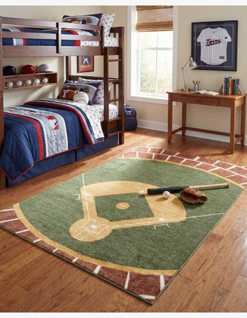 5' 3 x 8' Sports Washable Rug