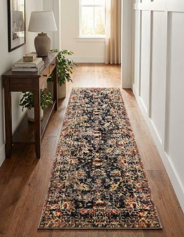 Black Saturn Runner Rug