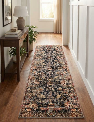 Black Saturn Runner Rug