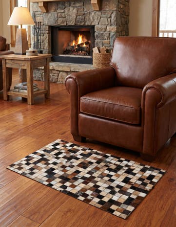 2' x 3' Cowhide Leather Rug