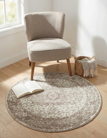 Light Brown Dover Round Rug