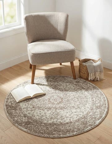 Light Brown Dover Round Rug
