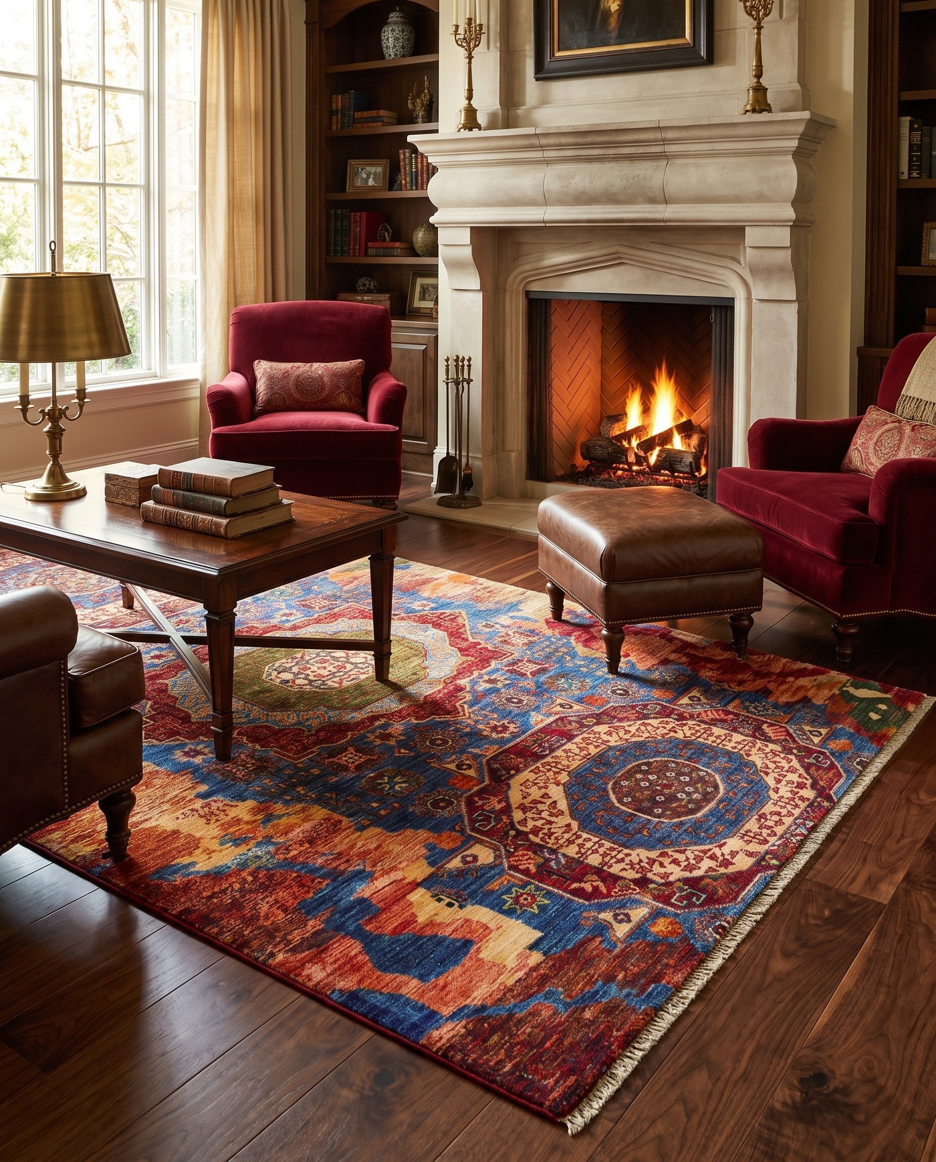 4' x 6' 4 Hand Knotted Mamluk Ziegler Rug
