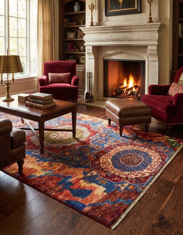 4' x 6' 4 Hand Knotted Mamluk Ziegler Rug