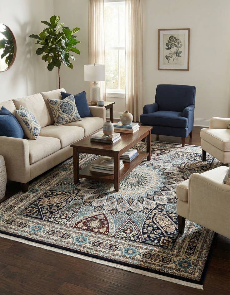 Detail image of 7' 10 x 10' Nain Design Rug