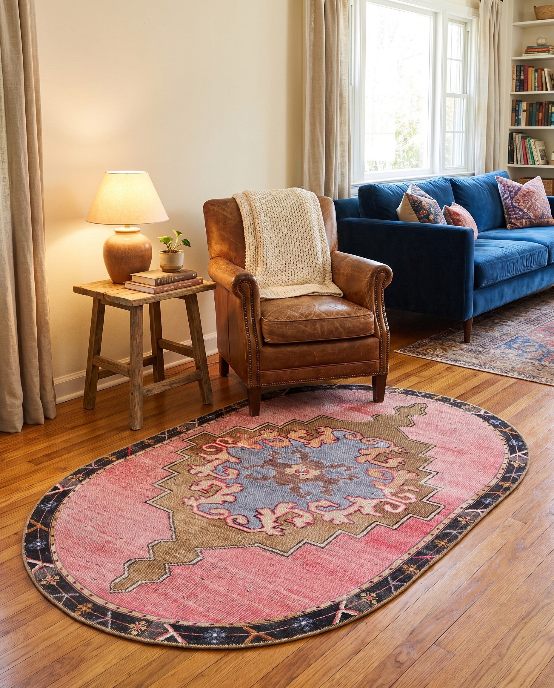 4' x 6' Washable Timeless Oval Rug