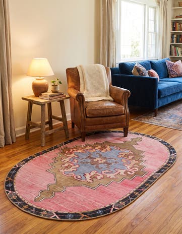4' x 6' Washable Timeless Oval Rug