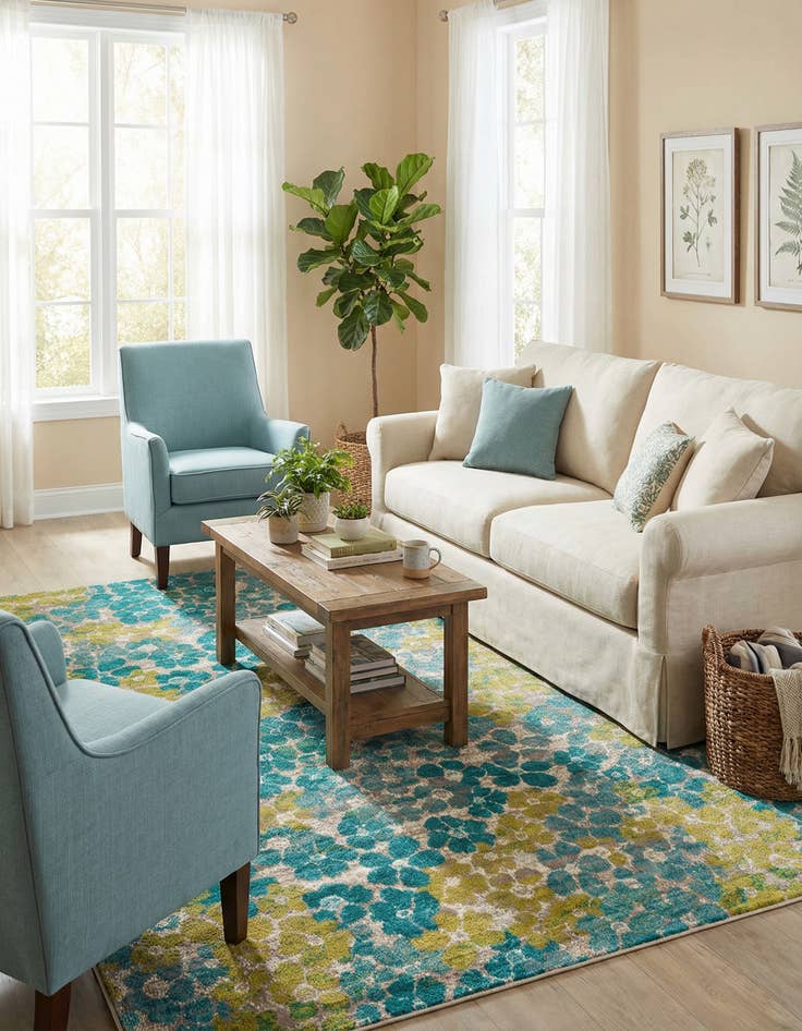 Detail image of 10' x 10' Azalea Square Rug