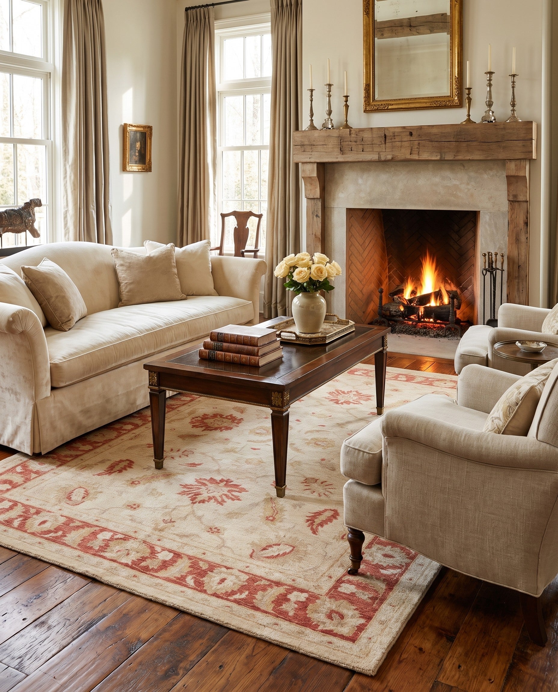 5' 7 x 8' 1 Hand Knotted Ziegler Rug