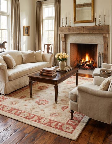 5' 7 x 8' 1 Hand Knotted Ziegler Rug
