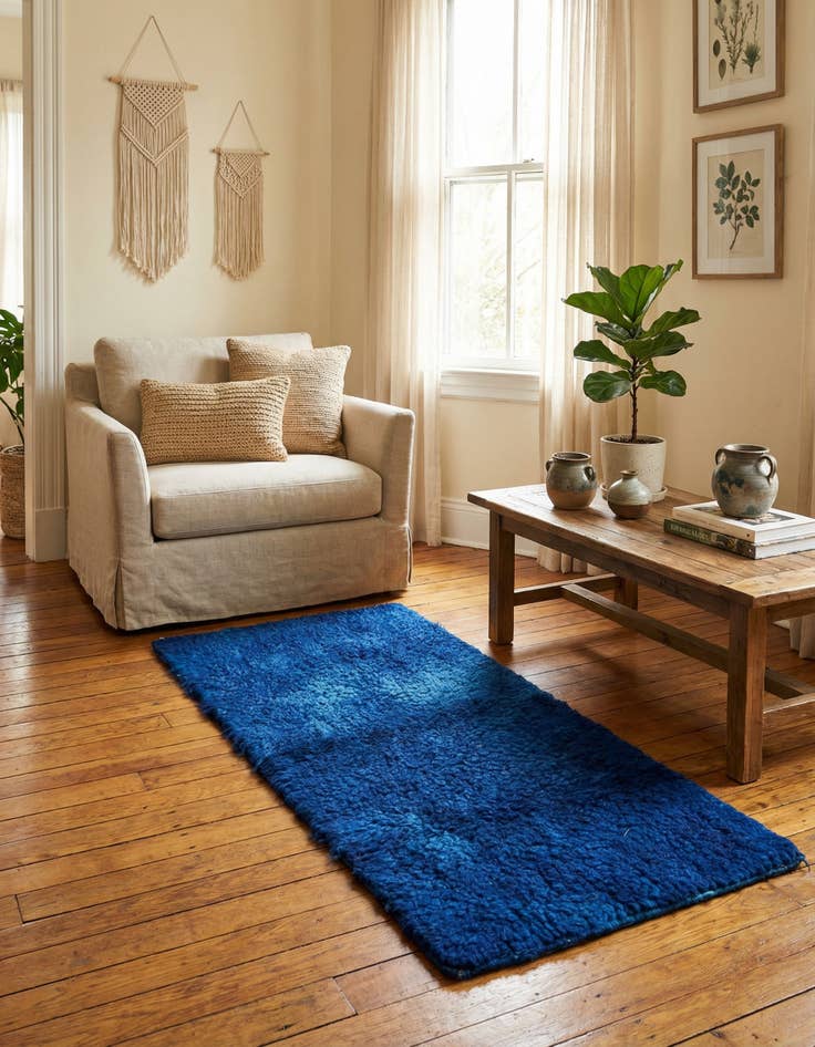 Detail image of 2' 9 x 5' 4 Hand Knotted Moroccan Wool Rug