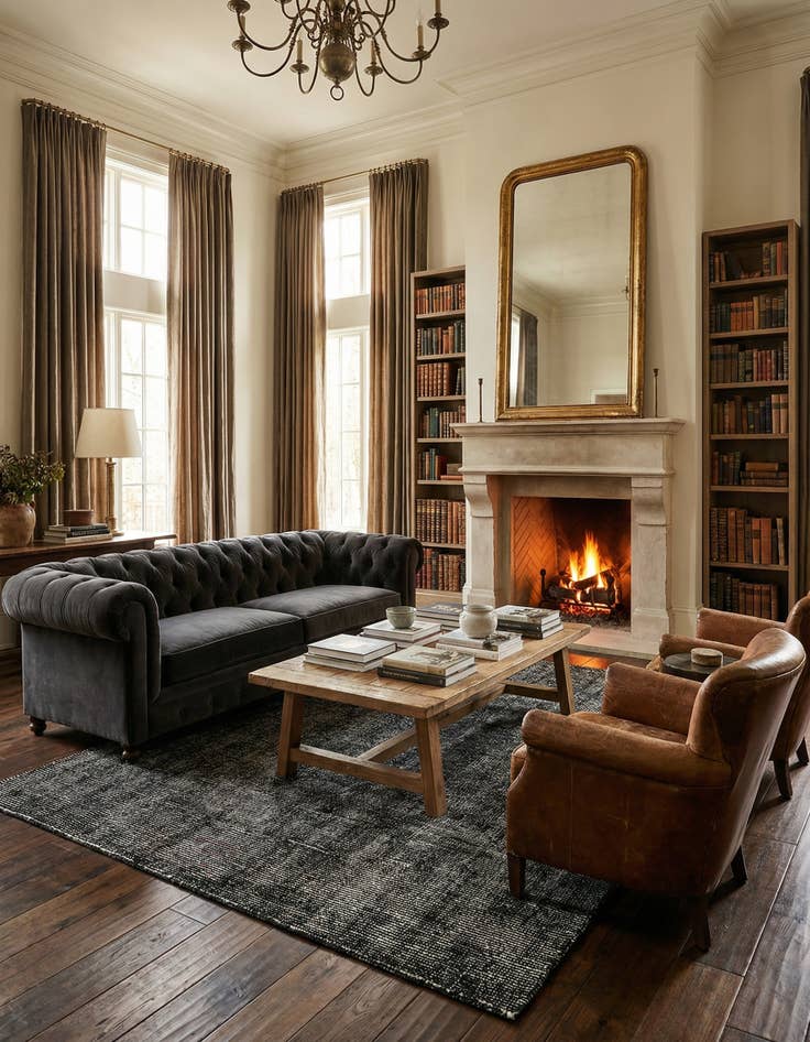 Detail image of 6' 1 x 9'  Hand Woven Jill Zarin English Manor Farmhouse Wool Rug