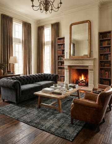 Blackberry Hand Woven Jill Zarin English Manor Farmhouse Wool Rug