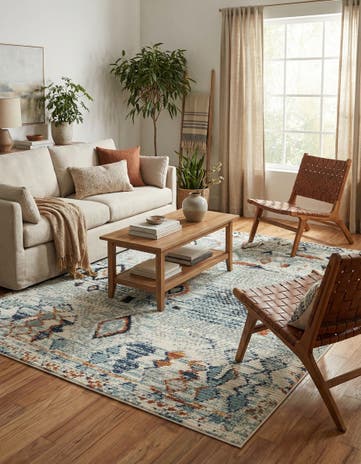 Light Blue Morocco Rug