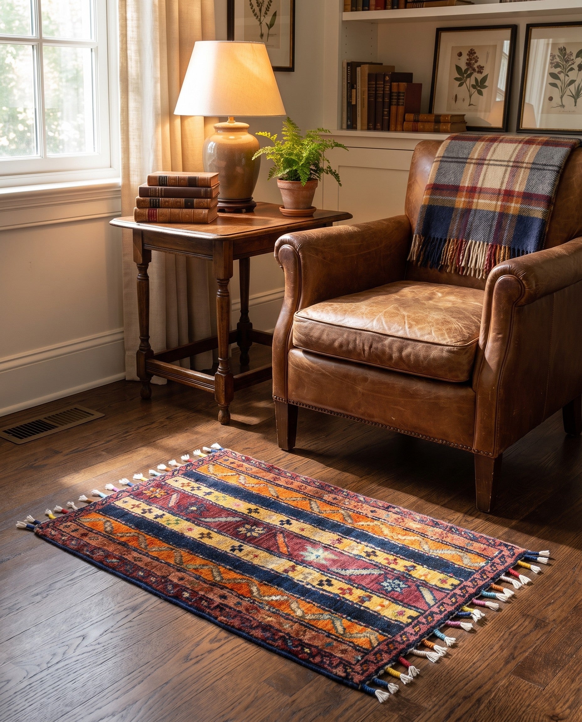 1' 4 x 2' Hand Knotted Ziegler Rug