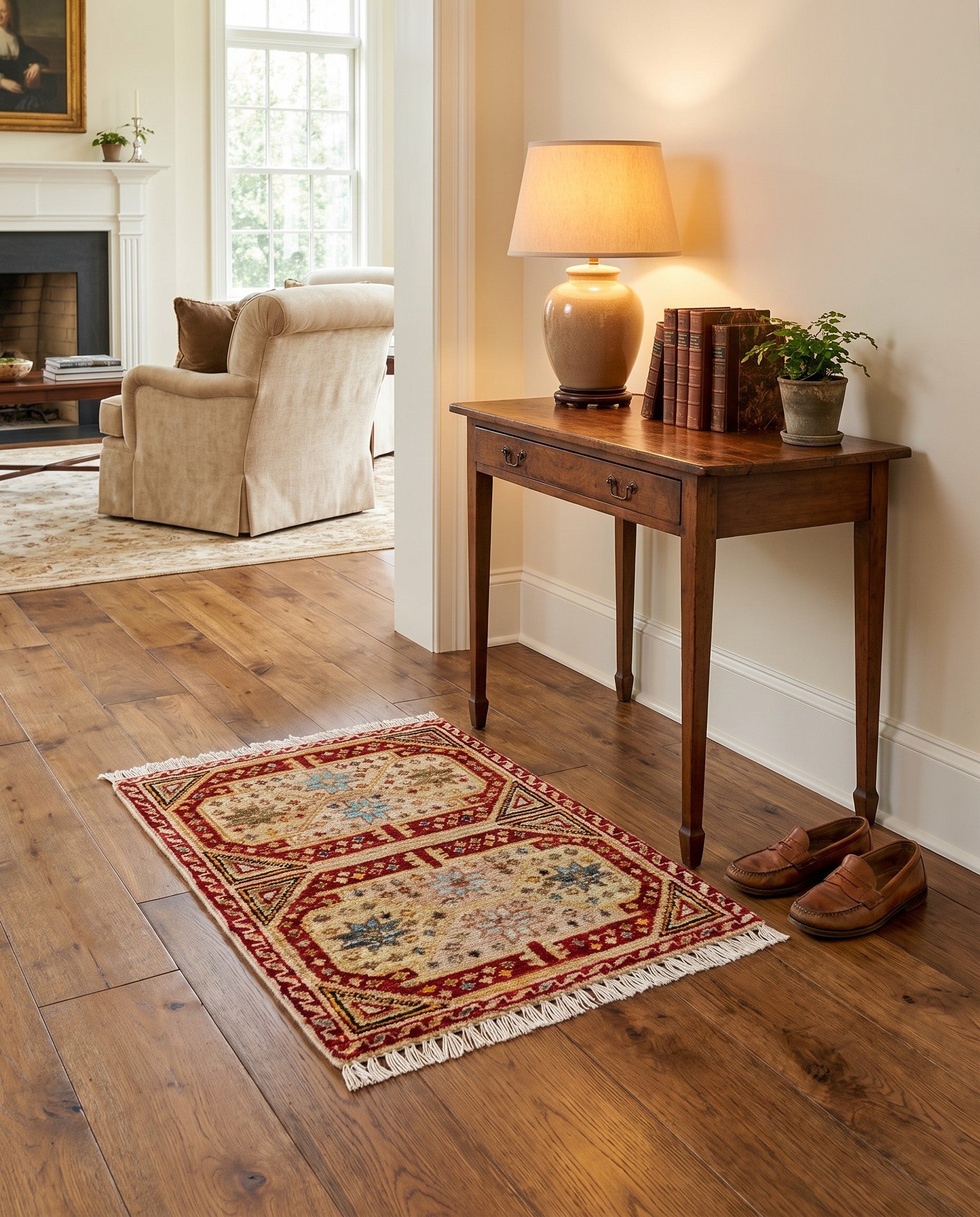 1' 5 x 2' 2 Hand Knotted Modern Ziegler Rug