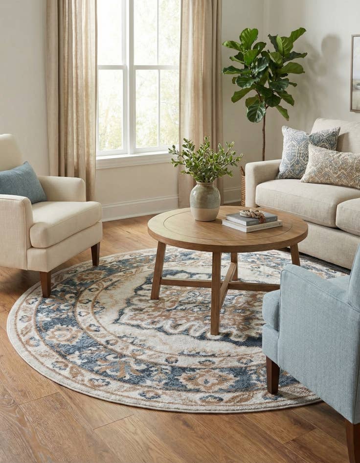 Detail image of 5' x 5' Oxford Round Rug