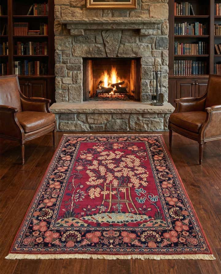 3' 7 x 5' 1 Kashan Wool Rug
