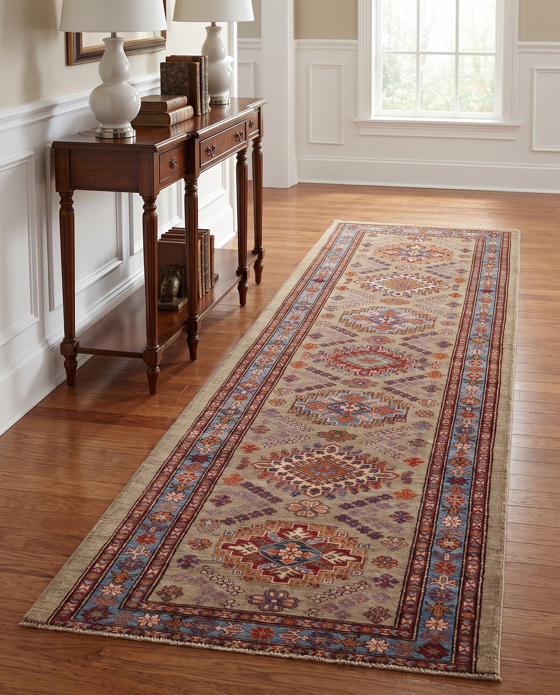 2' 9 x 9' 9 Hand Knotted Kazak Runner Rug