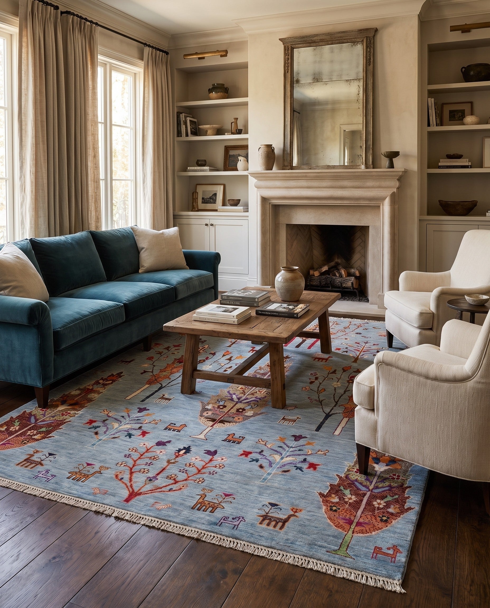 5' 3 x 7' Hand Knotted Ariana Ziegler Rug