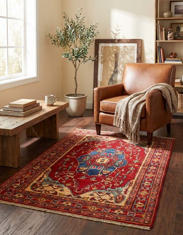3' 2 x 4' 10 Hand Knotted Kazak Rug