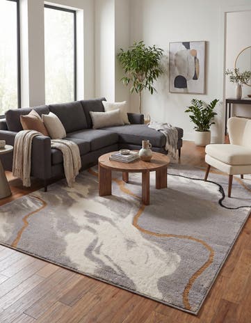Gray and Ivory Sepia Rug