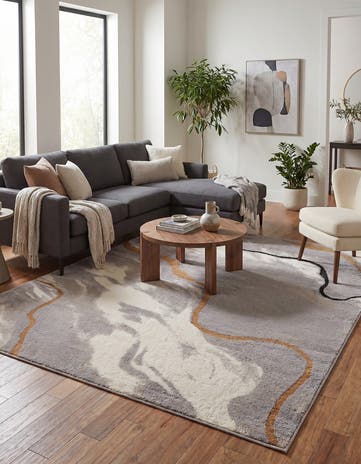 Gray and Ivory Sepia Rug