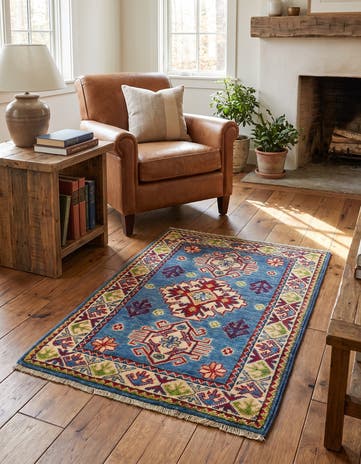 1' 11 x 2' 10 Hand Knotted Kazak Rug